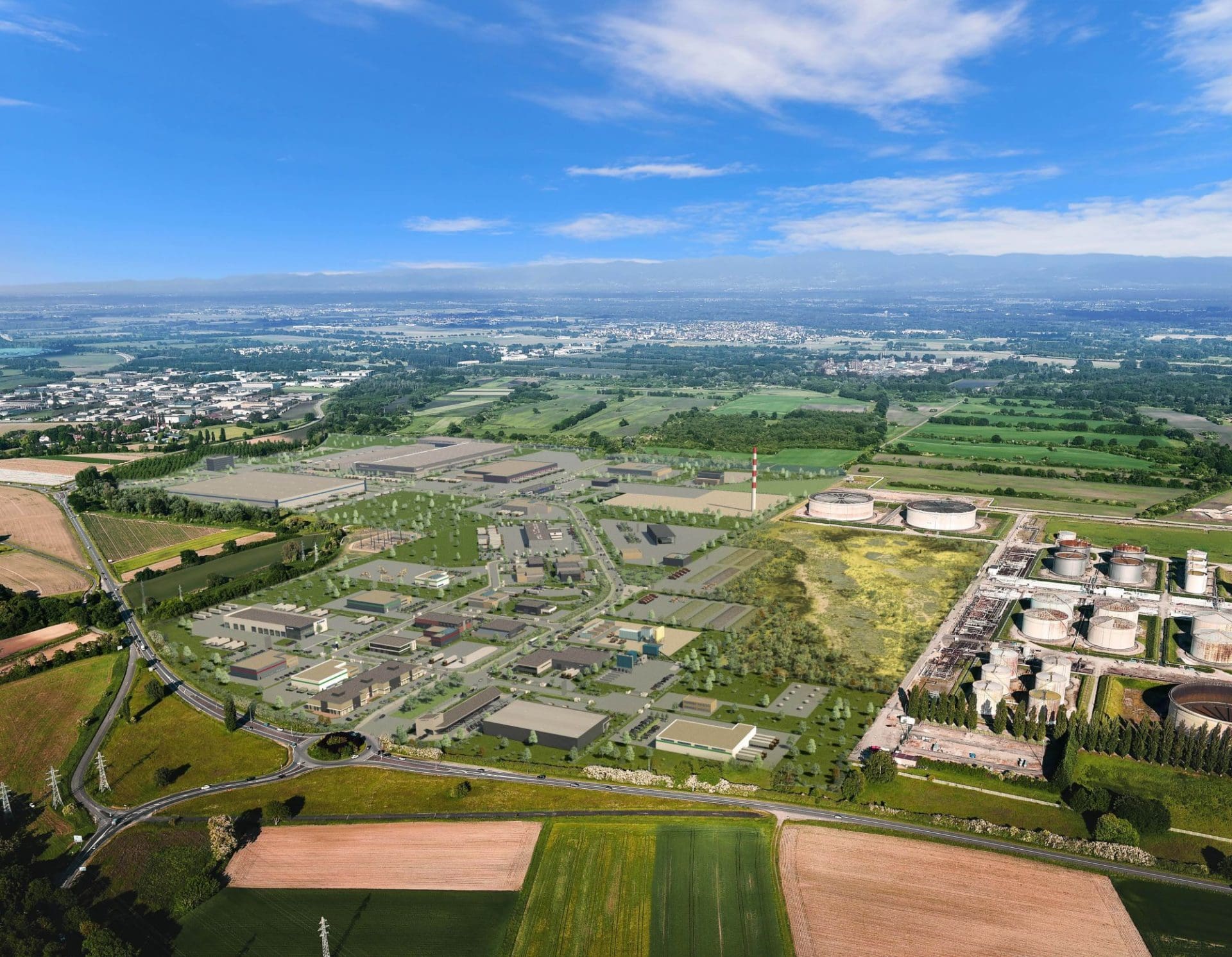 Vue panoramique de l&#039;EcoParc Rhénan à Reichstett