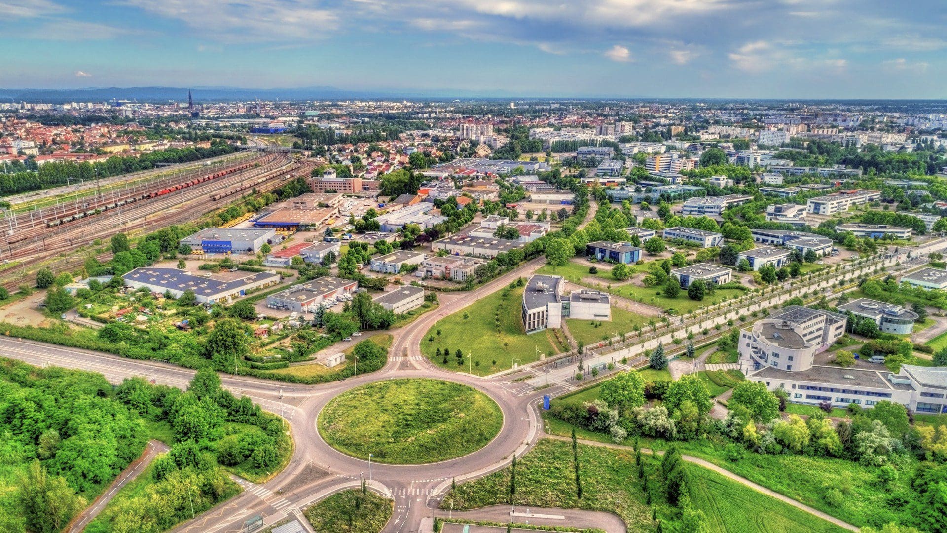 vue panoramique bâtiments et immeubles de l&#039;espace européen de l&#039;entreprise - Schiltigheim