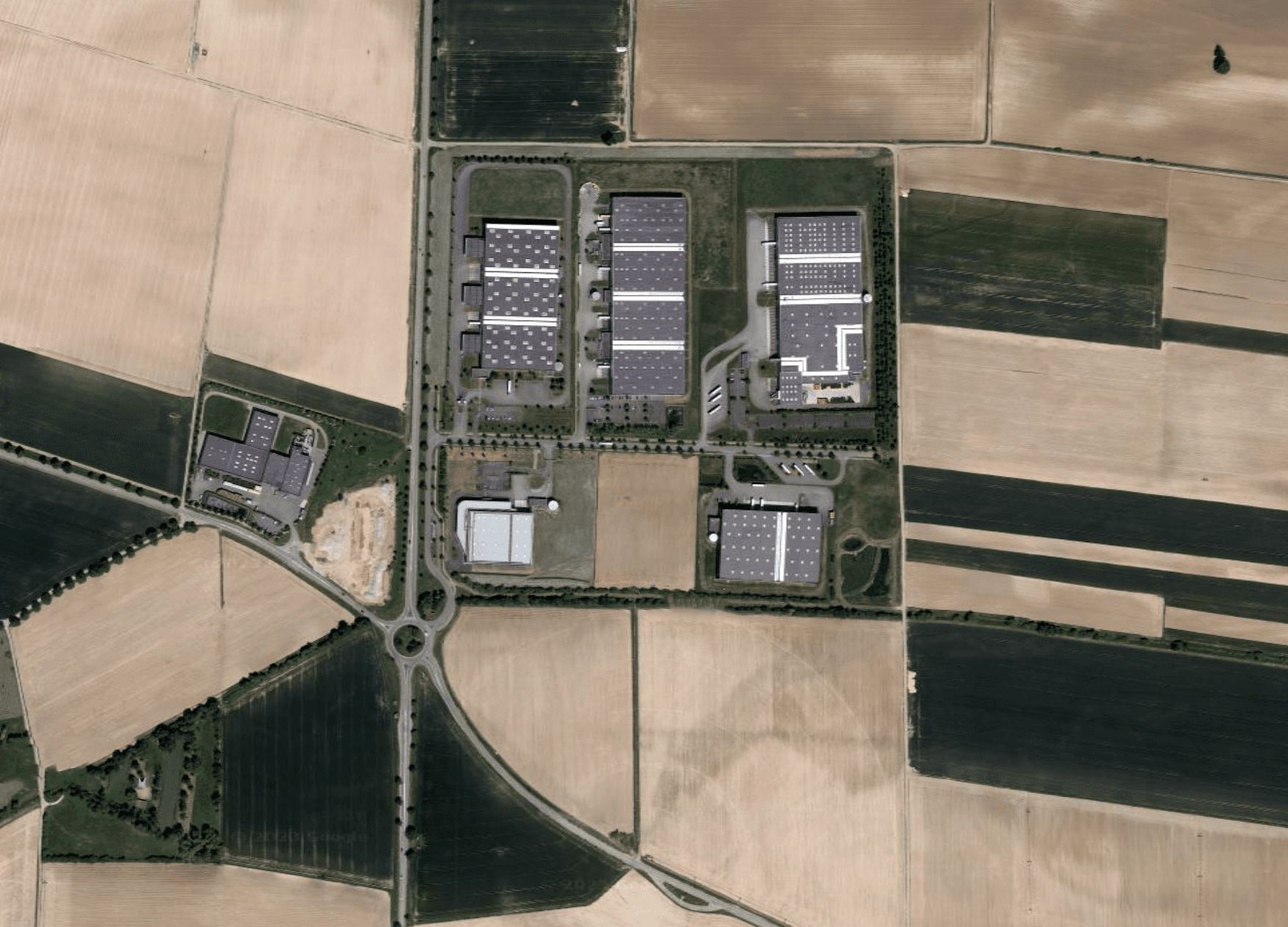 Vue du ciel de la plateforme logistique de Dambach-La-Ville